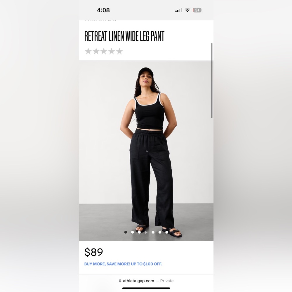 Black Athleta Linen Pants